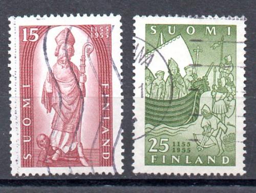 芬兰 年份 1955 米歇尔编号 422/23 (o)